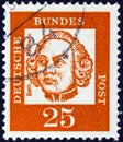 GERMANY - CIRCA 1961: A stamp printed in Germany shows military artillery engineer and architect Johann Balthasar Neumann Royalty Free Stock Photo