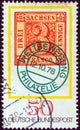 GERMANY - CIRCA 1978: A stamp printed in Germany shows an old 3pf. stamp of Saxony from 1850, circa 1978.