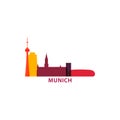 Munich city skyline vector logo icon