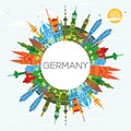 Germany City Skyline with Color Buildings, Blue Sky and Copy Space. Vector Illustration. Germany Cityscape with Landmarks Royalty Free Stock Photo