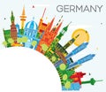 Germany City Skyline with Color Buildings, Blue Sky and Copy Space. Vector Illustration. Germany Cityscape with Landmarks Royalty Free Stock Photo