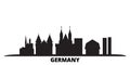Germany city skyline isolated vector illustration. Germany travel black cityscape Royalty Free Stock Photo