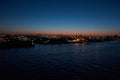 Germany. Cityscape of the night Hamburg. February 13, 2018