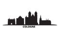 Germany, Cologne city skyline isolated vector illustration. Germany, Cologne travel black cityscape Royalty Free Stock Photo