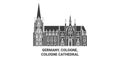 Germany, Cologne, Cologne Cathedral travel landmark vector illustration
