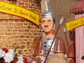 Carnival, school and quarter Procession parades, detail of a gondola with the papier-mache figure of a roman legionnaire