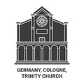 Germany, Cologne, Trinity Church travel landmark vector illustration