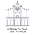 Germany, Cologne, Trinity Church travel landmark vector illustration