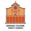 Germany, Cologne, Trinity Church travel landmark vector illustration