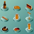 Germany color isometric icons Royalty Free Stock Photo