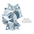 Germany communication network map. Vector low poly image of a global map