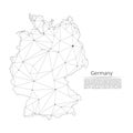 Germany communication network map. Vector low poly image of a global map