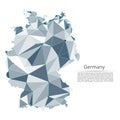 Germany communication network map. Vector low poly image of a global map with lights in the form of cities