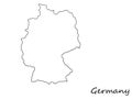 Germany country borders shape contour.