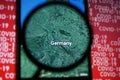 Germany country on google maps under magnifying glass Royalty Free Stock Photo