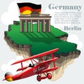 Germany country infographic map in 3d Royalty Free Stock Photo