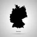 Germany country map, simple black silhouette on gray