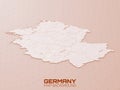 Germany 3d map visualization. Futuristic HUD map. Geographical information aesthetics. UI map design. Complex