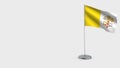 Vatican 3D waving flag illustration. Royalty Free Stock Photo