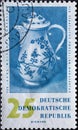 GERMANY, DDR - CIRCA 1960 : a postage stamp from Germany, GDR showing a coffee pot with a historical onion pattern. 250 years of