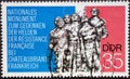 GERMANY, DDR - CIRCA 1974 : a postage stamp from Germany, GDR showing a national monument commemorating the heroes of the Resistan