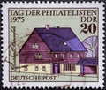 GERMANY, DDR - CIRCA 1975 : a postage stamp from Germany, GDR showing the new post office BÃÂ¤renfels Eastern Ore Mountains. Phila