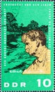 GERMANY, DDR - CIRCA 1965 : a postage stamp from Germany, GDR showing a portrait of Albert Schweitzer 1875Ã¢â¬â1965, missionary doc