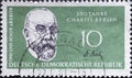 GERMANY, DDR - CIRCA 1960 : a postage stamp from Germany, GDR showing a portrait of the bacteriologist Robert Koch. 250 years Char