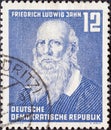 GERMANY, DDR - CIRCA 1952 : a postage stamp from Germany, GDR showing a portrait of the initiator of the German gymnastics movemen