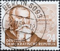 GERMANY, DDR - CIRCA 1953 : a postage stamp from Germany, GDR showing a portrait of Lucas Cranach the Elder, painter and draftsman