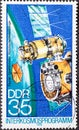 GERMANY, DDR - CIRCA 1978 : a postage stamp from Germany, GDR showing a satellite meteor with infrared Fourier spectrometer cosmi