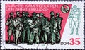 GERMANY, DDR - CIRCA 1978 : a postage stamp from Germany, GDR showing some soldiers of the Soviet Army, the NVA and members of th