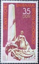 GERMANY, DDR - CIRCA 1977 : a postage stamp from Germany, GDR showing the Soviet Memorial SchÃÂ¶nholzer Heide. International memor