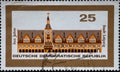 GERMANY, DDR - CIRCA 1965 : a postage stamp from Germany, GDR showingthe building: Old Town Hall in Leipzig. 800 years of the cit