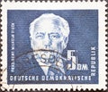 GERMANY, DDR - CIRCA 1951 : a postage stamp from Germany, GDR showing a portrait of President Wilhelm Pieck intaglio. Definitive