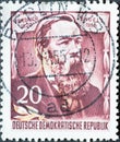 GERMANY, DDR - CIRCA 1955 : a postage stamp from Germany, GDR showing a portrait of the publicist and socialist Friedrich Engels