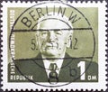 GERMANY, DDR - CIRCA 1953 : a postage stamp from Germany, GDR showing a portrait of Wilhelm Pieck, the first president of the GDR Royalty Free Stock Photo