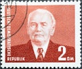 GERMANY, DDR - CIRCA 1953 : a postage stamp from Germany, GDR showing a portrait of Wilhelm Pieck, the first president of the GDR Royalty Free Stock Photo