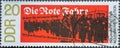 GERMANY, DDR - CIRCA 1968: a postage stamp from Germany, GDR showing 50th anniversary of the November Revolution: revolutionaries Royalty Free Stock Photo