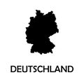 Germany,Deutschland black country border map