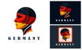 Germany Deutschland flag head face logo template design for brand or company