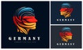 Germany Deutschland flag head face logo template design for brand or company