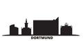 Germany, Dortmund city skyline isolated vector illustration. Germany, Dortmund travel black cityscape