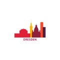 Dresden city cool skyline logo illustration