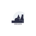 Dresden city cool skyline logo illustration