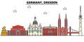 Germany, Dresden. City skyline architecture . Editable