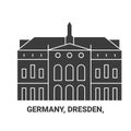 Germany, Dresden, travel landmark vector illustration