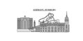 Germany, Duisburg city skyline isolated vector illustration, icons Royalty Free Stock Photo