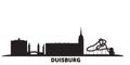 Germany, Duisburg city skyline isolated vector illustration. Germany, Duisburg travel black cityscape Royalty Free Stock Photo