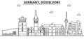 Germany, Dusseldorf architecture line skyline illustration. Linear vector cityscape with famous landmarks, city sights